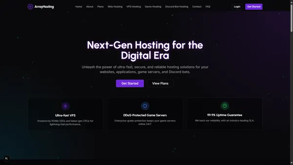 ArrayHost — Minimistic Hosting