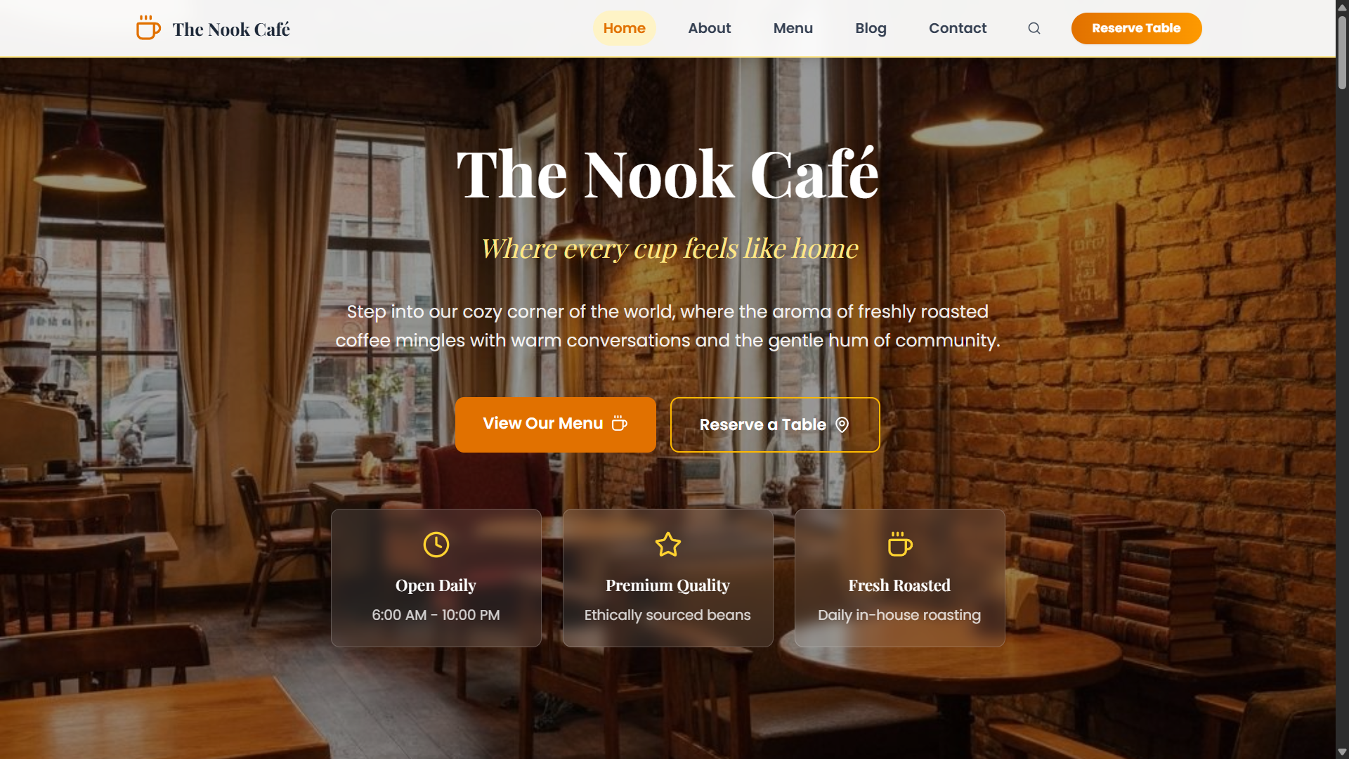 Nook Cafe — Fine Dining Restaurant